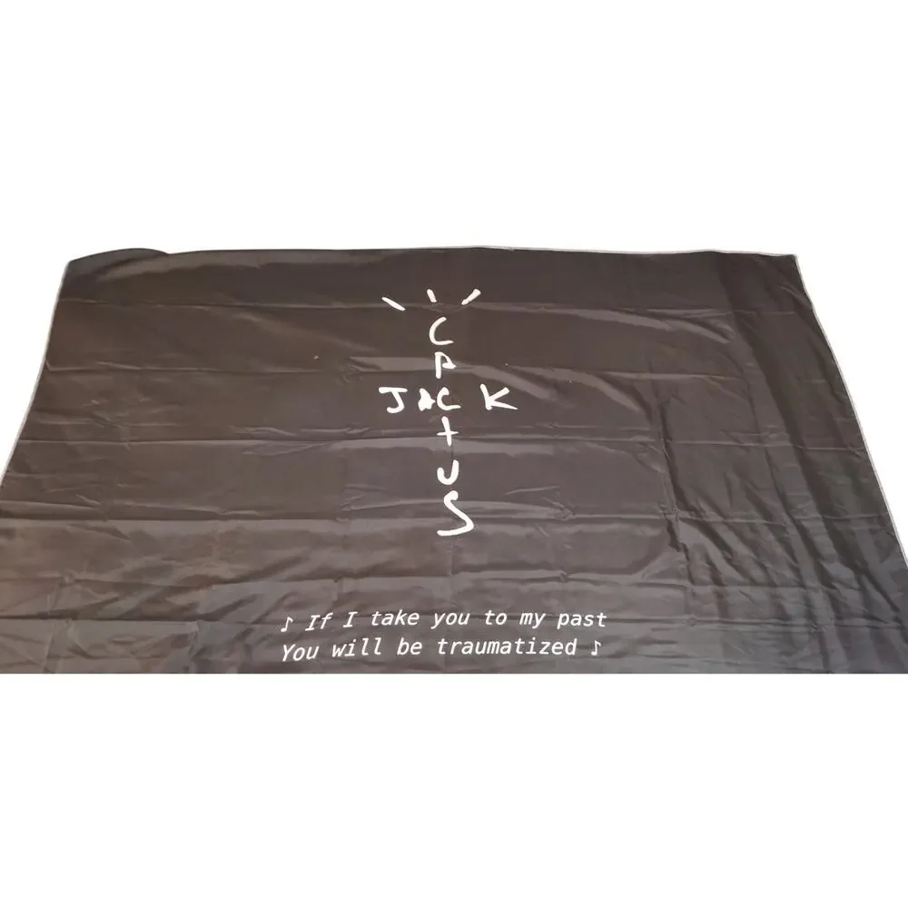 Cactus Jack Travis Wall Tapestry w/ Scott Logo & Lyric Print, 60x40 in